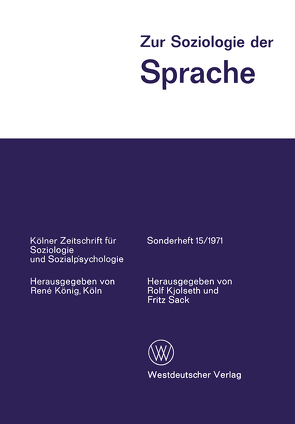 Zur Soziologie der Sprache von Kjolseth,  Rolf, Sack,  Fritz