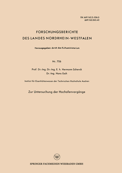 Zur Untersuchung der Hochofenvorgänge von Schenck,  Hermann