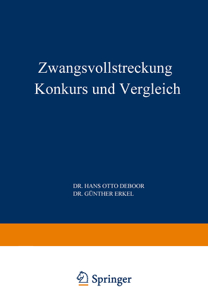 Zwangsvollstreckung Konkurs und Vergleich von Boor,  Hans Otto ˜deœ