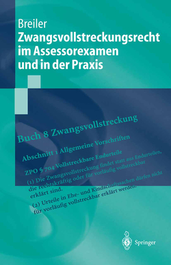 Zwangsvollstreckungsrecht im Assessorexamen und in der Praxis von Breiler,  Jürgen