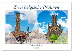 Zwei belgische Pralinen Brügge und Gent (Wandkalender 2024 DIN A2 quer), CALVENDO Monatskalender von Michalzik,  Paul