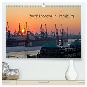 Zwölf Monate in Hamburg (hochwertiger Premium Wandkalender 2024 DIN A2 quer), Kunstdruck in Hochglanz von Caladoart,  Caladoart